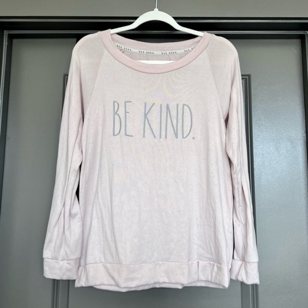 EUC Rae Dunn Be Kind Tee Pink Size L
